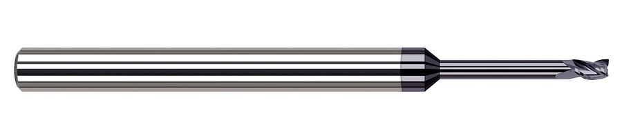 Picture of Harvey Tool 874147-C3 .047 Dia STB FL 8x RCH EM, 4 FL, AlTiN End Mill Standard Flute Standard Helix Carbide AlTiN Single End Square Sharp